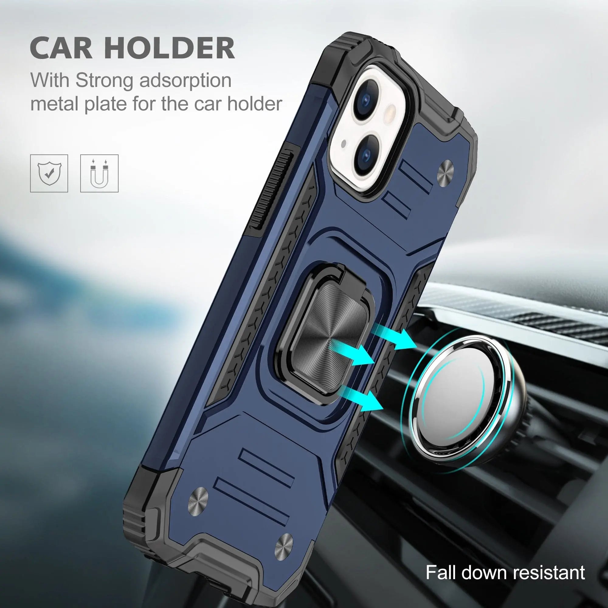 Military Grade Metal Ring Kickstand Case For iPhone 13 / 13 Pro / 13 Pro Max / 13 Mini - Pinnacle Luxuries