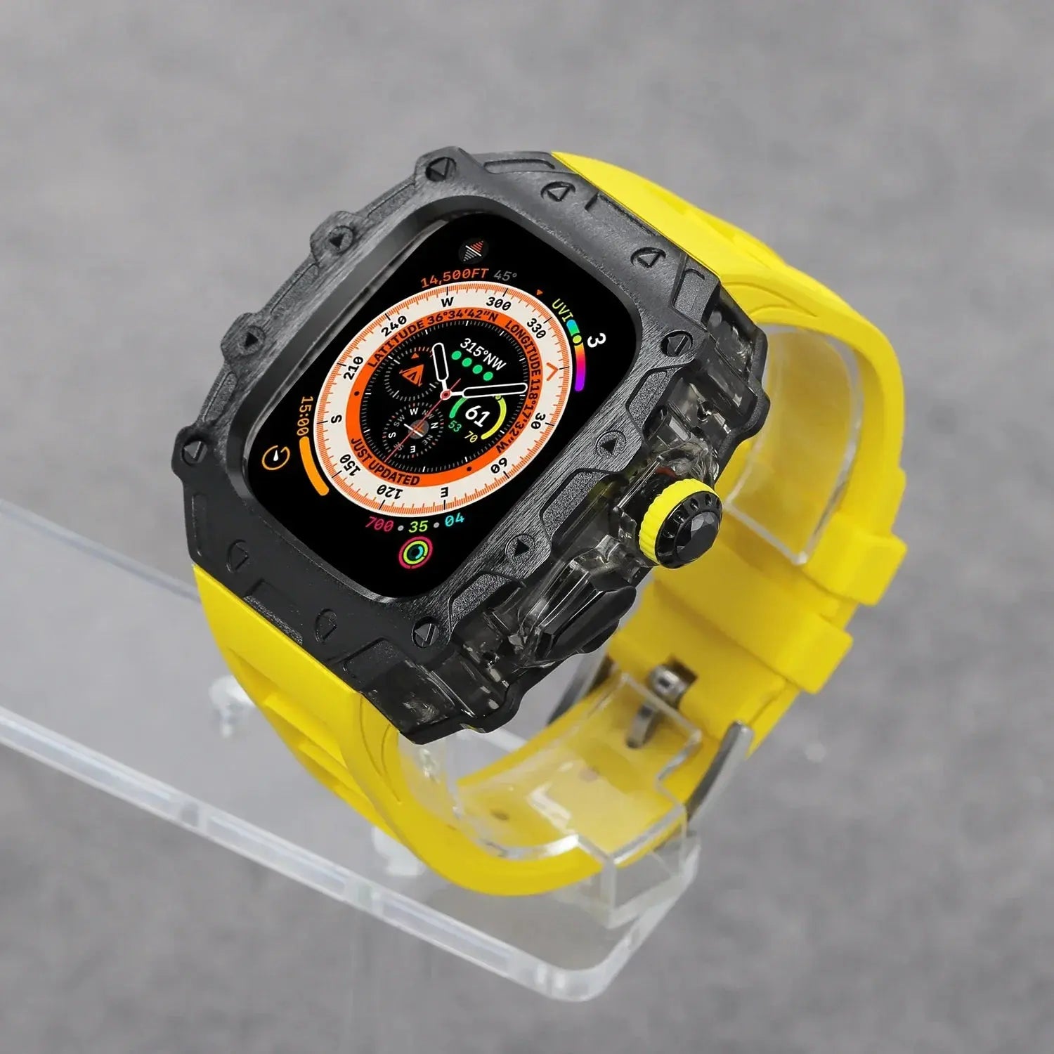 Titanium Alloy Case and Fluorubber Band Combo for Apple Watch Ultra and Ultra 2 - Pinnacle Luxuries