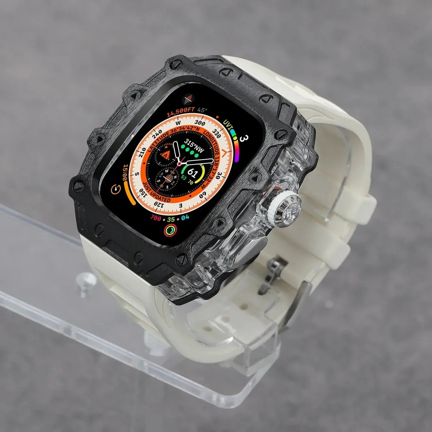 Titanium Alloy Case and Fluorubber Band Combo for Apple Watch Ultra and Ultra 2 - Pinnacle Luxuries