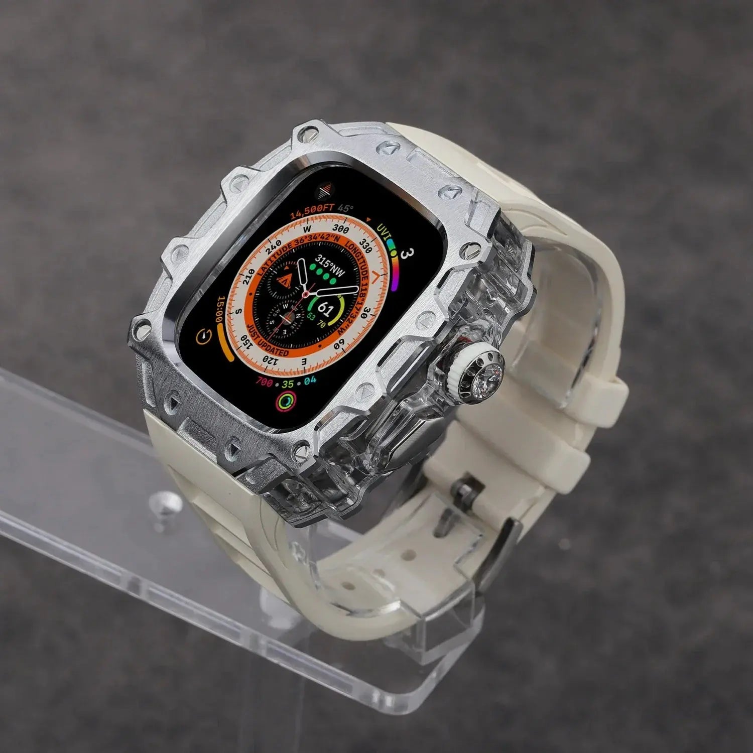 Titanium Alloy Case and Fluorubber Band Combo for Apple Watch Ultra and Ultra 2 - Pinnacle Luxuries