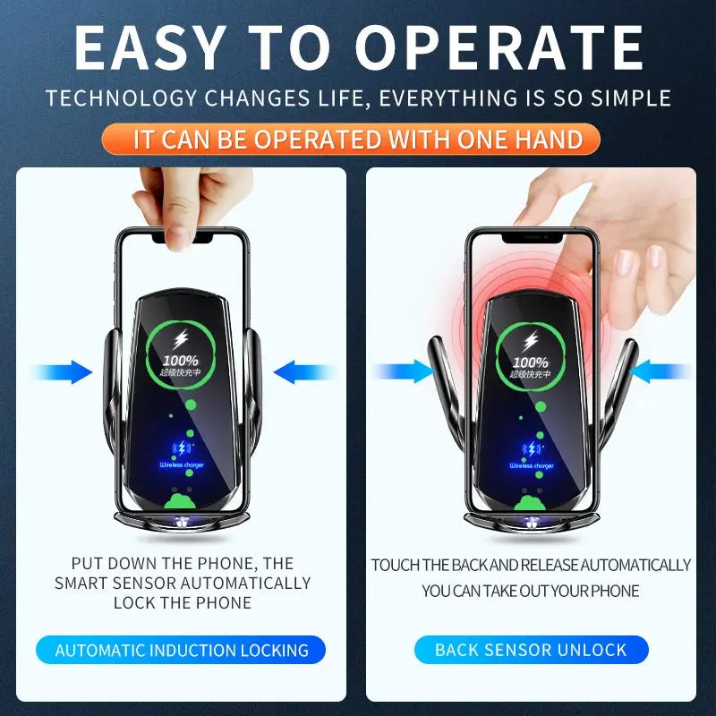 30W Car Wireless Charger Magnetic Automatic Car Mount Phone Holder For iPhone Xiaomi Samsung Infrared Induction Fast Charging Pinnacle Luxuries