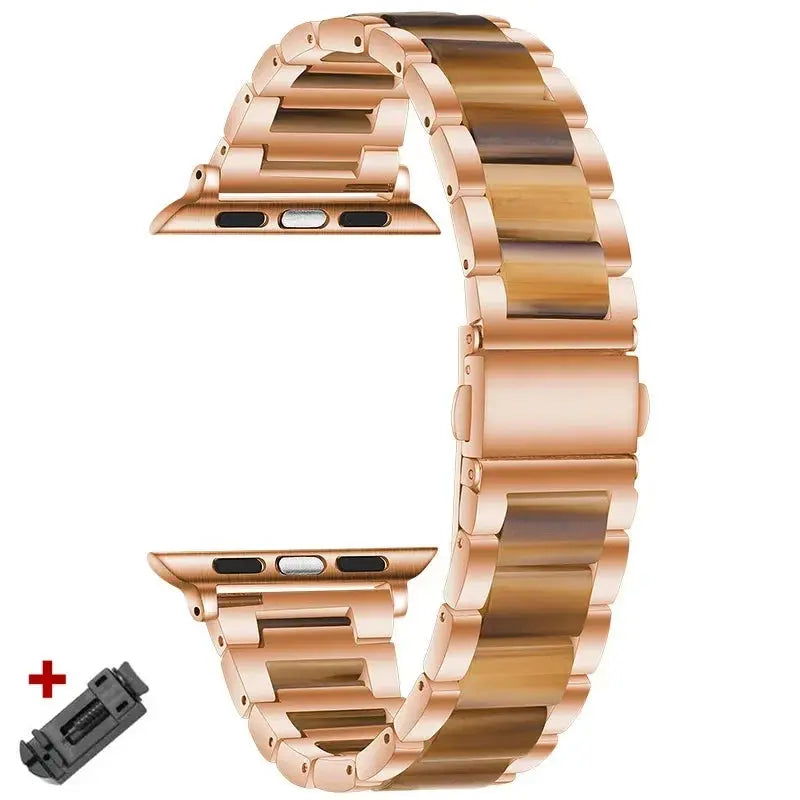 EleganceFit Resin & Stainless Steel Band for Apple Watch Series 10 – Luxury Style for Modern Women