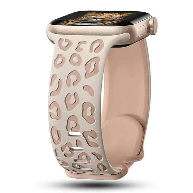 EveGlow Engraved Women's Leopard Band for Apple Watch