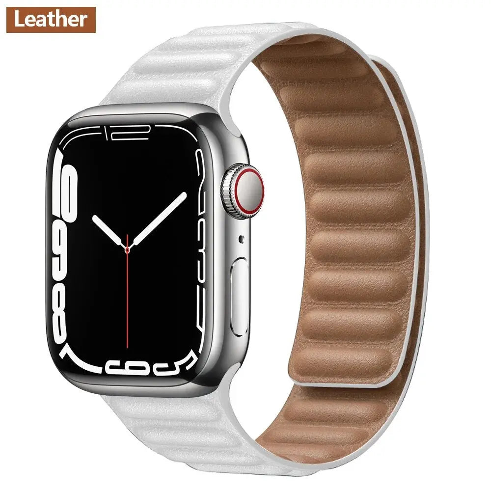 Luxe Leather Loop & Silicone Magnetic Bands for Apple Watch Series 9 & Ultra 2 - Pinnacle Luxuries