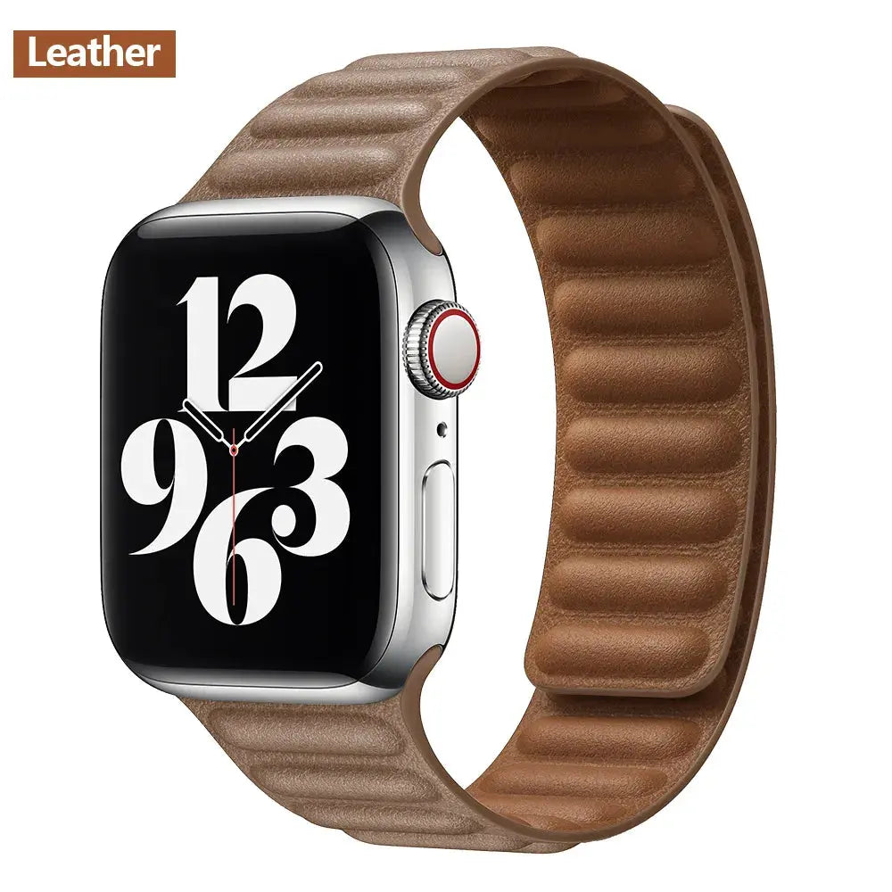 Luxe Leather Loop & Silicone Magnetic Bands for Apple Watch Series 9 & Ultra 2 - Pinnacle Luxuries