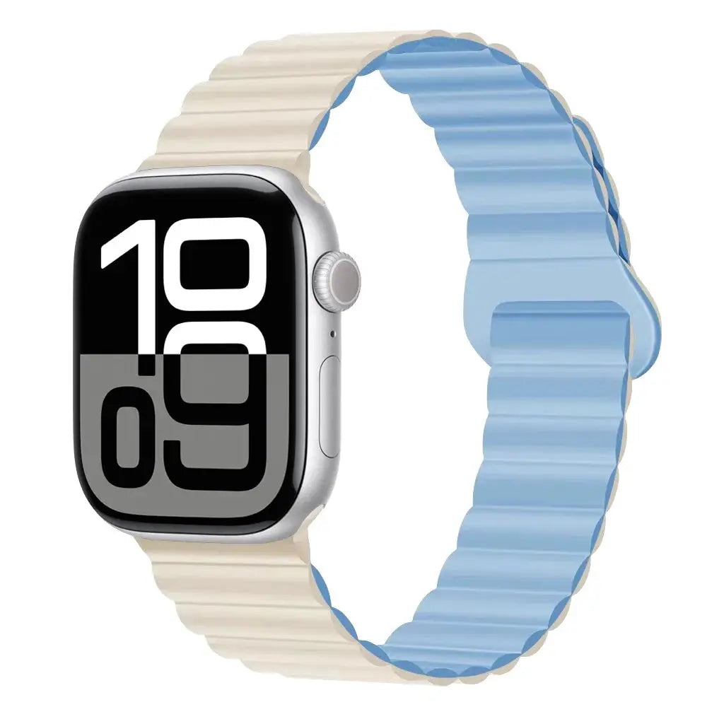 Magnetic Silicone Band for Apple Watch – Adjustable Strap for Ultra 1/2 (49mm), Series 10, 9, 8, 7, SE (45mm/44mm/42mm/41mm/40mm/38mm)