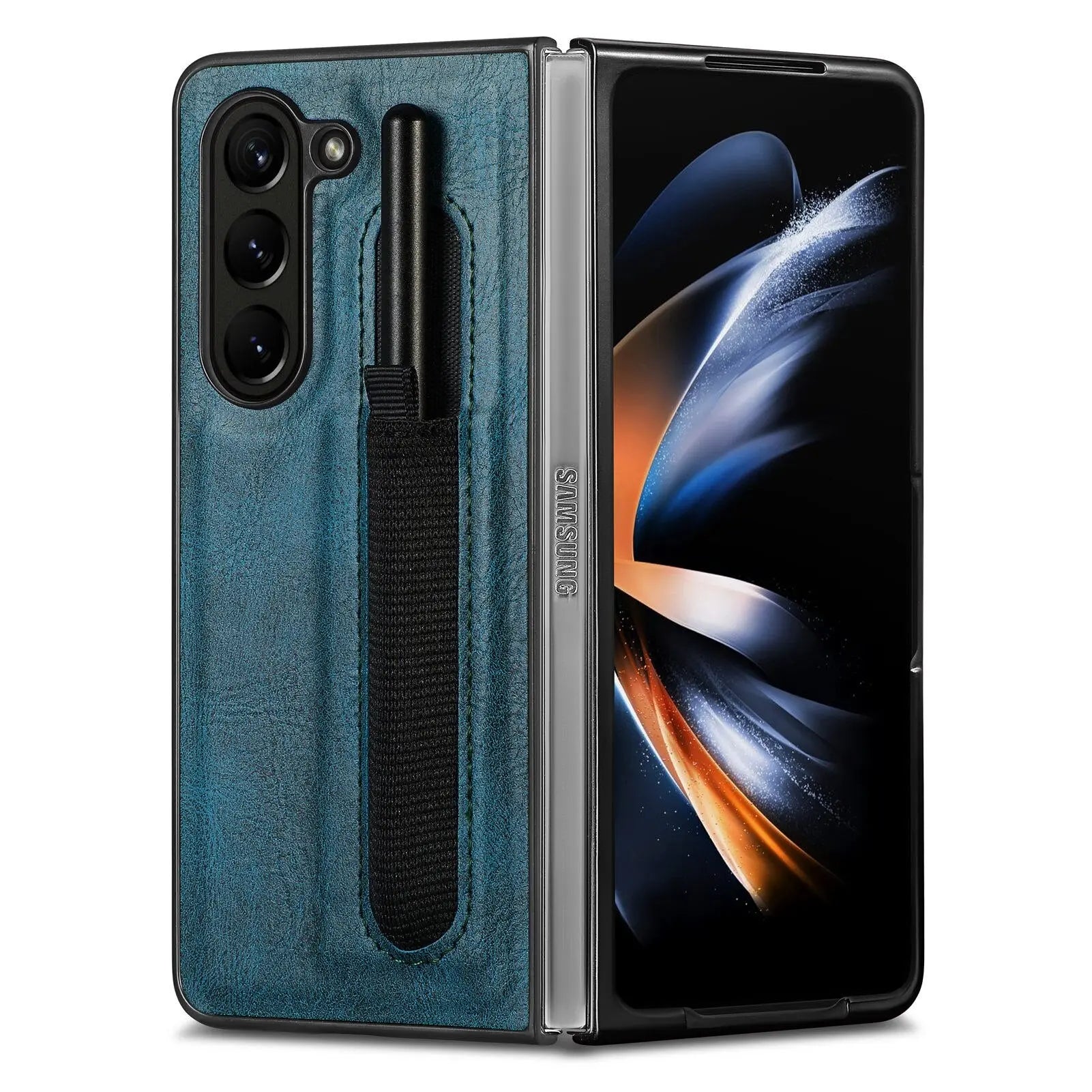 Business Leather Case for Samsung Galaxy Z Fold 5 Fashion with Pen Holder Slim and Fit Original Touch Anti-drop Phone Cover Pinnacle Luxuries