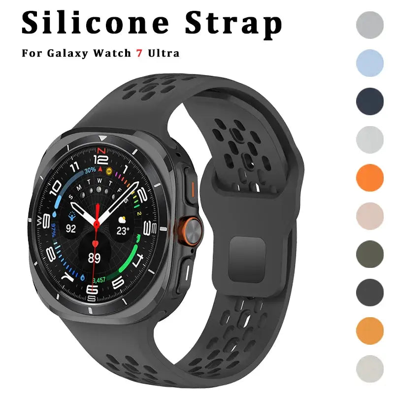 Soft Breathable Silicone Band for Samsung Galaxy Watch 7 Ultra 47mm Sports Loop Strap No Gaps Bracelet for GALAXY 7 ULTRA 47MM Pinnacle Luxuries