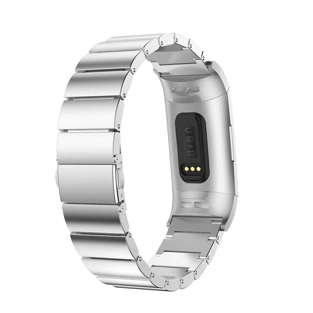 Fitbit Charge 3 & 4 Iconic Stainless Steel Watch Band - Pinnacle Luxuries