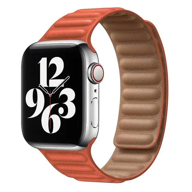 Premium Apple Watch SE Series 1/2/3/4/5/6 Genuine Leather Magnetic Loop Band - Pinnacle Luxuries